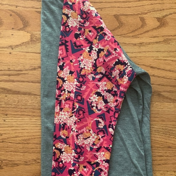 Size Medium Pink Gray Grey Lularoe Randy Raglan Baseball Style Tee - Picture 3 of 3